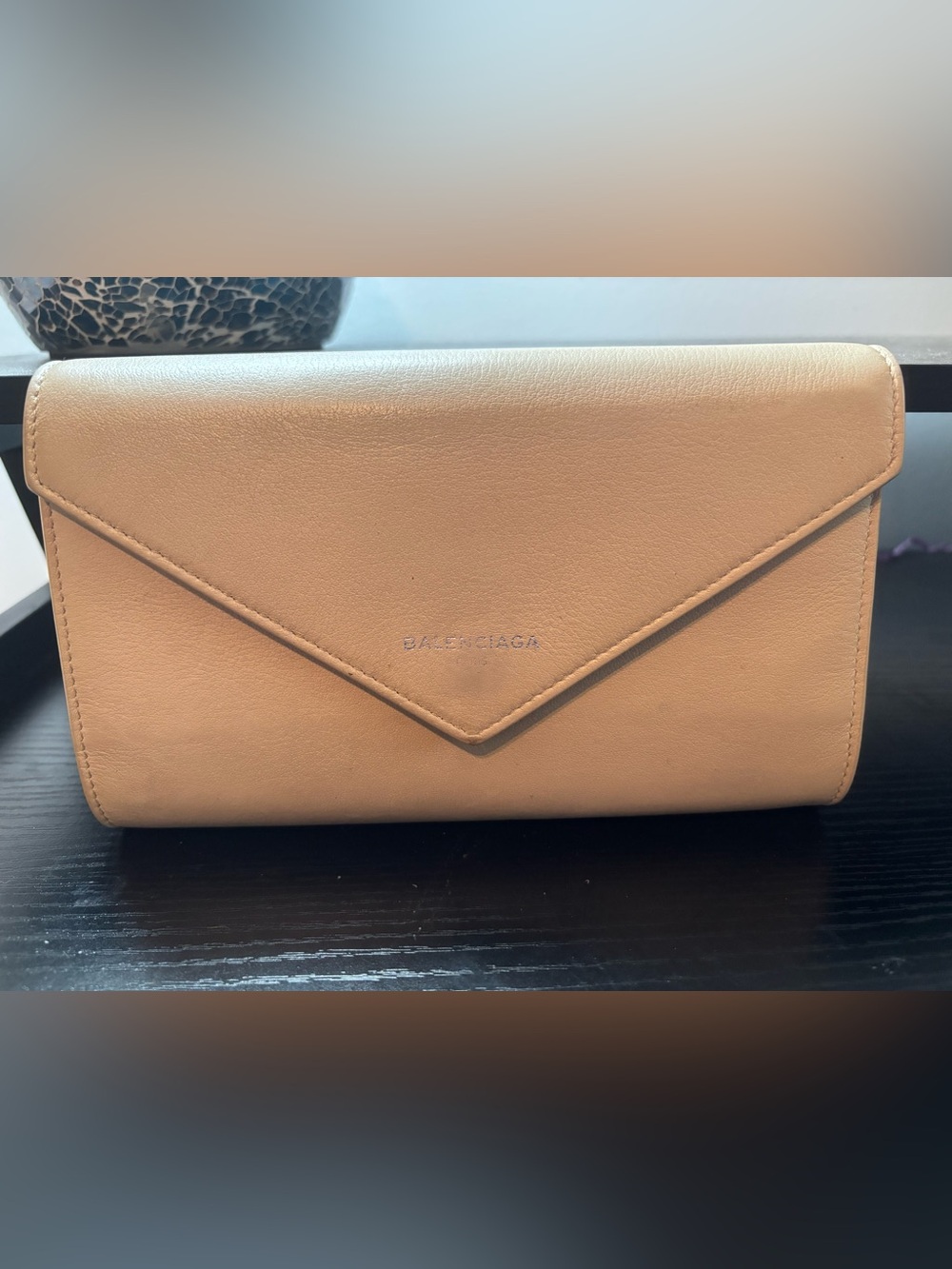 Authentic Balenciaga Papier Leather Envelope Continental Wallet EUC